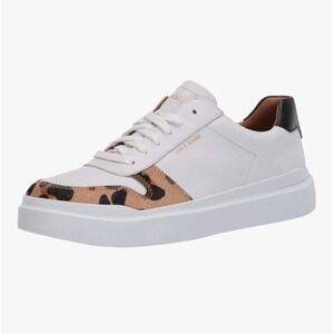 Cole Haan Womens GrandPro Rally Court Shoes 9B Lace Up Sneakers White Animal Fur